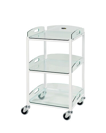 DT4 Dressing Trolleys with Glass Effect Safety Trays