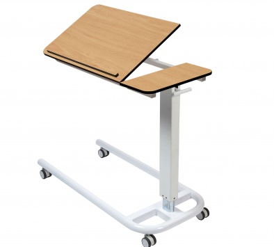 Overbed/Overchair Table with Parallel Base, Tilting Top with 1 Retaining Lip [Sun-OBT4P/CM/1LT]