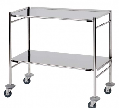 Surgical Trolley, 2 Removable reversible folded Stainless Steel Shelves [Sun-STFW9-RRFS2]
