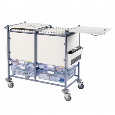 Medical Notes Trolley (Large) - Enclosed sides with hinged locking tops [Sun-MNT20]