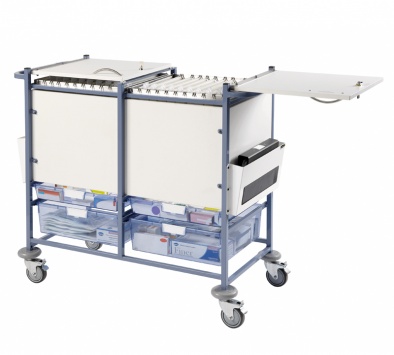 Medical Notes Trolley (Large) - Enclosed sides with hinged locking tops [Sun-MNT20]