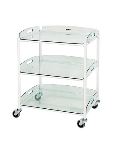 DT6 Dressing Trolleys with Glass Effect Safety Trays