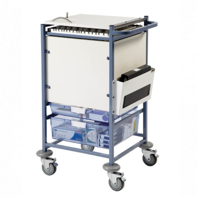 Medical Notes Trolley (Small) - Enclosed sides with hinged locking top [Sun-MNT10]