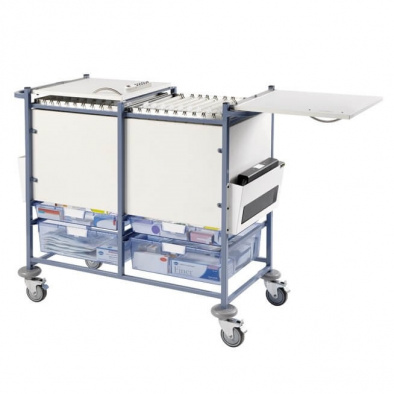 Medical Notes Trolley (Large) - Enclosed Sides with Hinged Top and 2 Digital Combination Locks [Sun-MNT20-DCL]