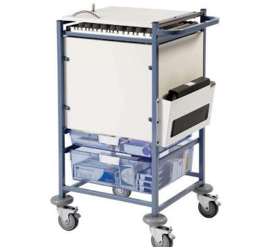 Medical Notes Trolley (Small) - Enclosed sides with hinged top and 1 Digital Combination Lock [Sun-MNT10-DCL]