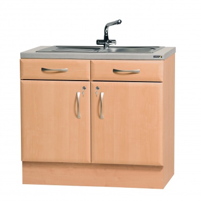 100cm Sink Cabinet - Beech Finish [Sun-BU6B]