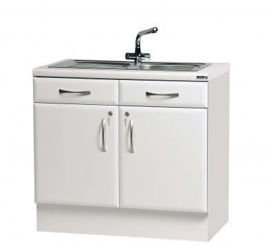 100cm Sink Cabinet - White High Gloss Finish [Sun-BU6W]