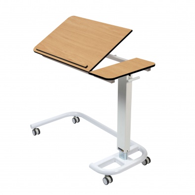 Overbed/Overchair Table with C-Shaped Base, Tilting Top with 1 Retaining Lip [Sun-OBT4C/CM/1LT]