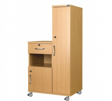 Right Hand Bedside Cabinet Combination Unit with Locks - Laminate Faced MDF Material [Sun-CBHBC5-LFMDF-LOCKS]