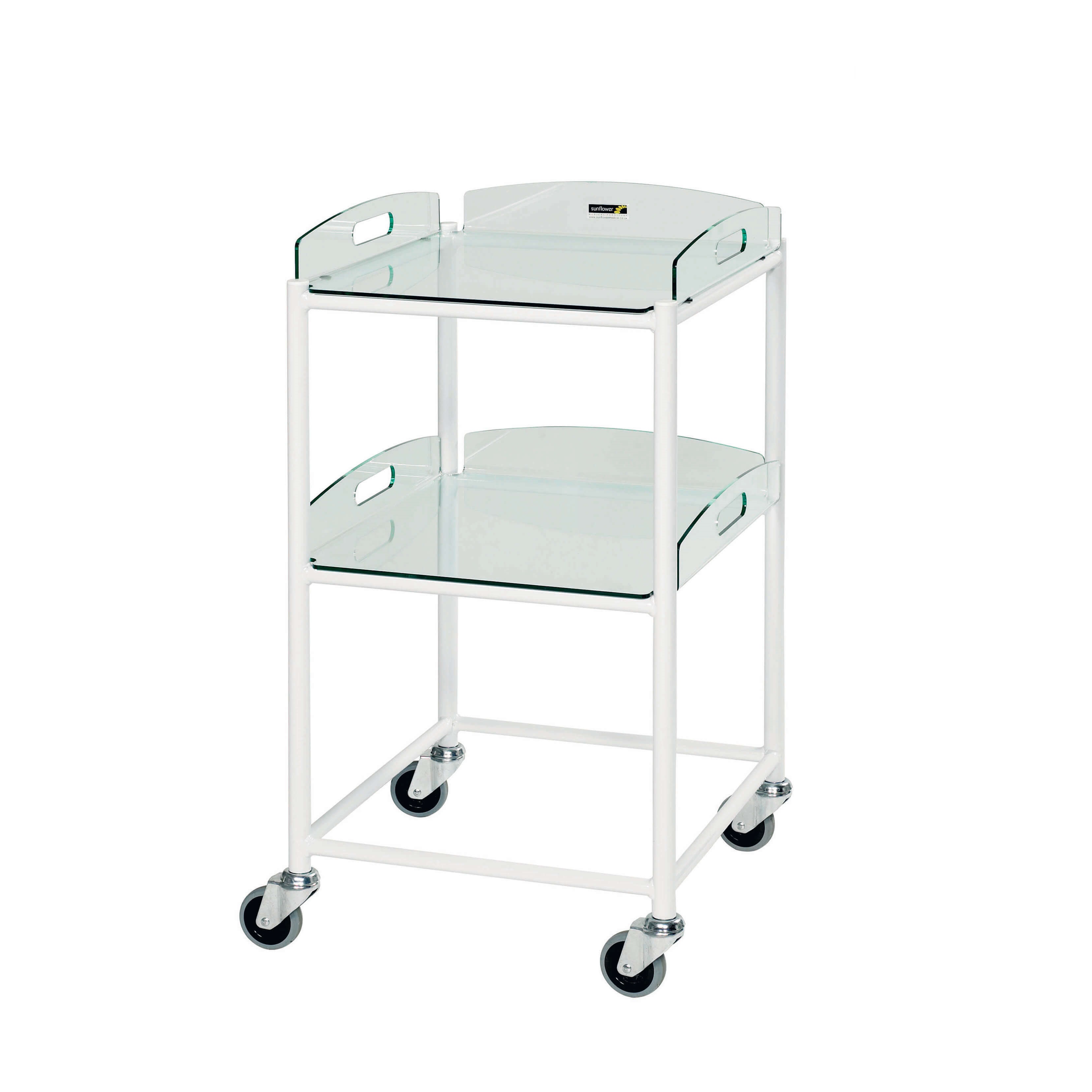 Dressing Trolley, 2 Glass Effect Safety Trays [Sun-DT4G2]