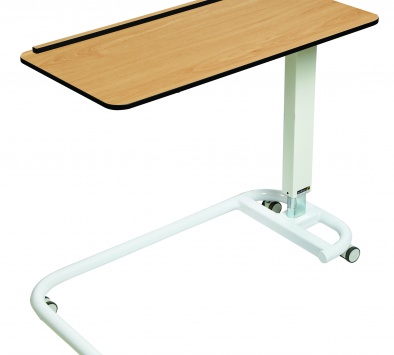 Overbed/Overchair Table with C-Shaped Base, Flat Top with 1 Raised Lip [Sun-OBT3C/CM/1L]