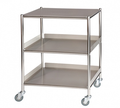 Surgical Trolley, 1 Stainless Steel Shelf & 2 Trays [Sun-ST6S3SF]