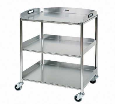 Surgical Trolley, 3 Stainless Steel Trays [Sun-ST6S3]
