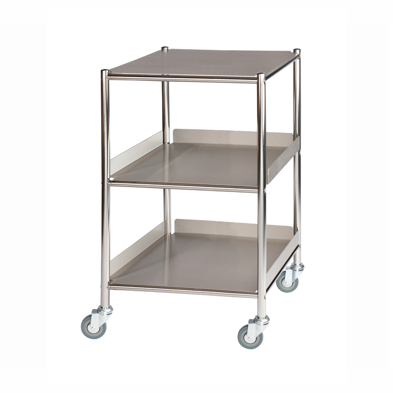 Surgical Trolley, 1 Stainless Steel Shelf & 2 Trays [Sun-ST4S3SF]