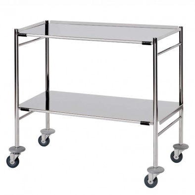 Surgical Trolley, 2 Removable reversible folded Stainless Steel Shelves [Sun-STFW9-RRFS2]