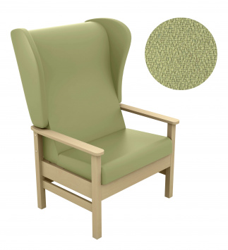 CLEARANCE Atlas High Back 40st Bariatric Arm Chair with Wings in Pastel Green [Sun-CHA56]