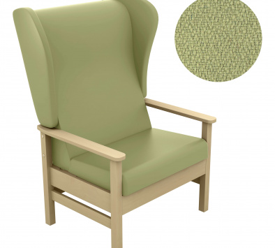 CLEARANCE Atlas High Back 40st Bariatric Arm Chair with Wings in Pastel Green [Sun-CHA56]