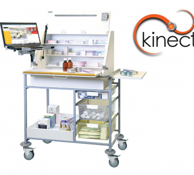 Kinect EPMA Station - Large Ward Drug Trolley with Storage Tray [Sun-KES11]