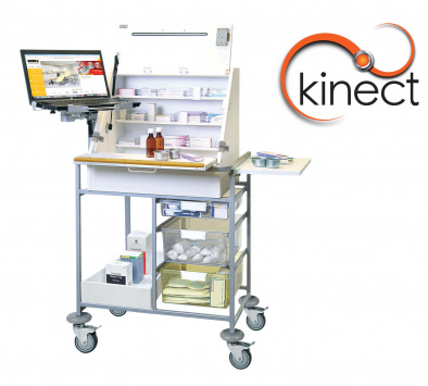 Kinect EPMA Station - Medium Ward Drug Trolley with Storage Tray [Sun-KES7]