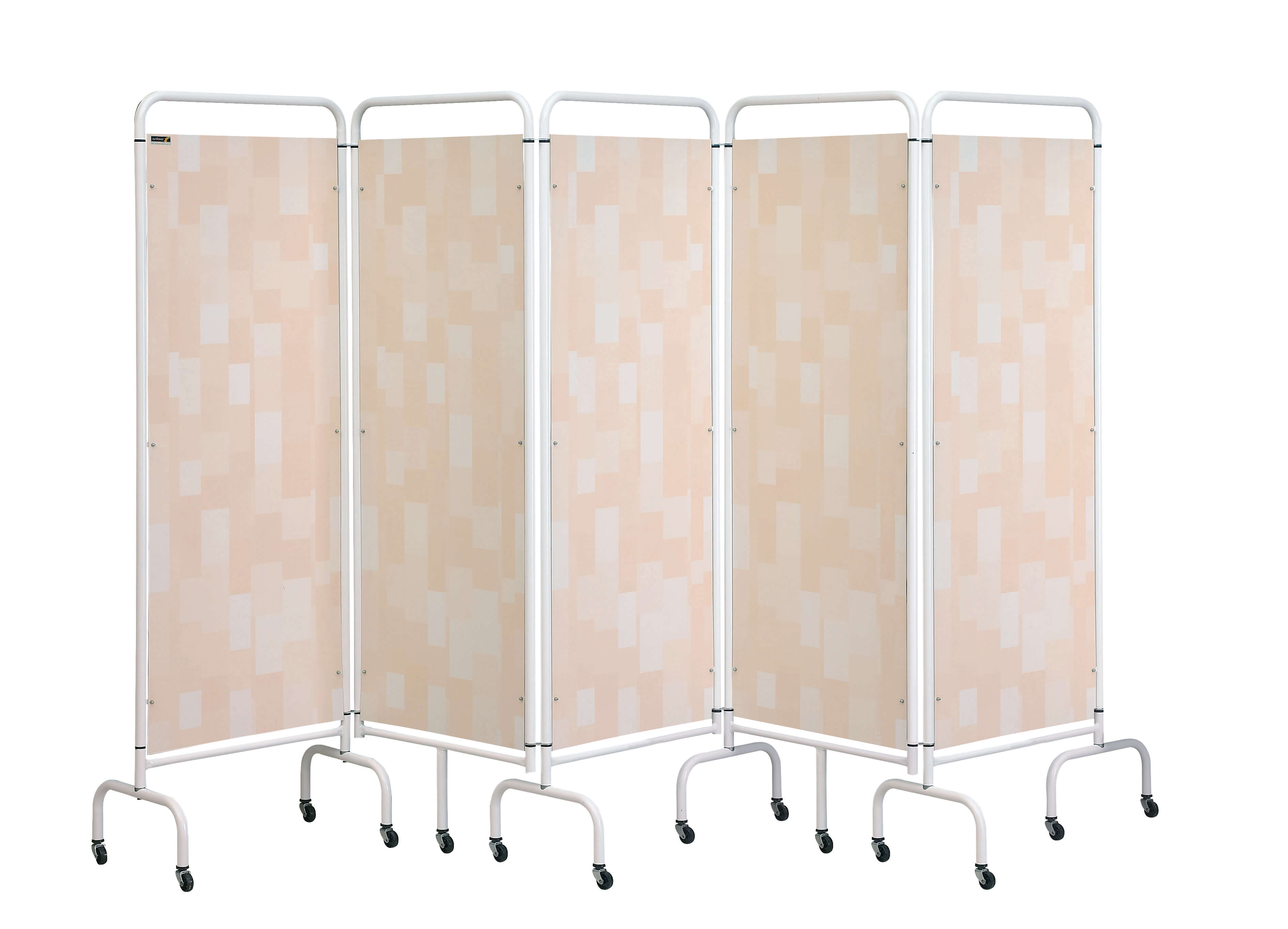 CLEARANCE Mobile Screen with 5 Solid Panels in Beige Patchwork [Sun-MFS5PC]