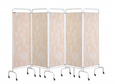 CLEARANCE Mobile Screen with 5 Solid Panels in Beige Patchwork [Sun-MFS5PC]