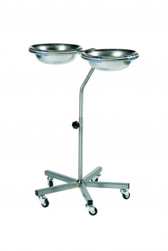CLEARANCE Double variable height bowl stand with 2 bowls [Sun-TBSV02]